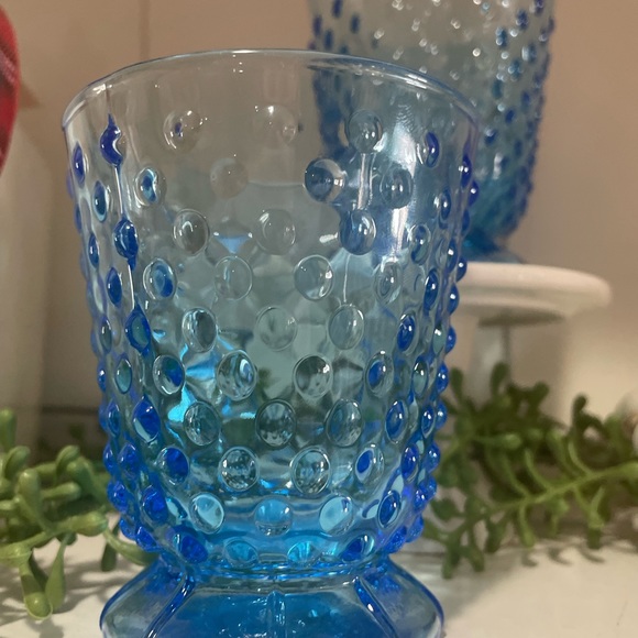 Blue Hobnail Votive Holders - Picture 3 of 4